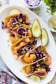 Fried shrimp and fish tacos. Oven Fried Crispy Shrimp Tacos With Quick Pickled Cabbage Kitchen Confidante
