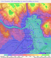 Road map of linz city center. Elevation Of Linz Austria Elevation Map Topography Contour