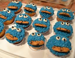 Birthday Cupcake Ideas For Boys Cookie Monster Cupcakes Simple Birthday Cake Birthday Cake Decorating First Birthday Cakes