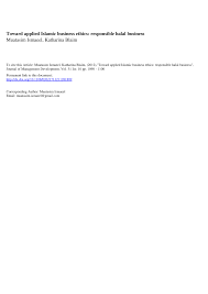 Pdf Toward Applied Islamic Business Ethics Responsible Halal Business