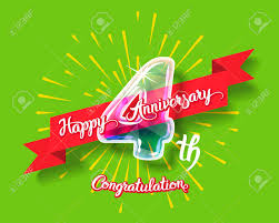 I love you so much, and i am glad that we are celebrating another year together! Happy 4th Anniversary Glass Bulb Number With Ribbon And Party Royalty Free Cliparts Vectors And Stock Illustration Image 75442623