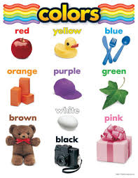 Basic Color Chart With Names Inc Teachers Essentials Learning Charts Colors Learning Chart Learning Shapes Color Chart