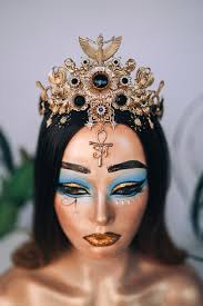 Buy Cleopatra Crown, Egyptian Gold Crown, Black Gem Headpiece, Festival  Costume Crown, Mardi Gras Cleopatra Crown, Luxury Handmade Crown, Tiara  Online in India