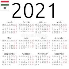 Calendar 2021 Hungarian Monday Stock Vector Illustration Of Number Figure 160171268