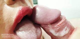 Amazing Close-Up blowjob! Big red lips. Cum in mouth. | xHamster