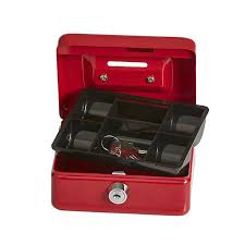 esselte 374035 cash box cashmate 124 x 97 x 60mm red