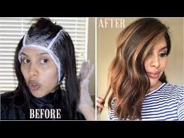 Diy Balayage Using Cap Revlon Frost Glow Highlighting Kit Youtube Diy Highlights Hair Hair Highlights Diy Balayage