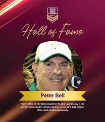 We are proud to introduce Peter Bell as one of our nine inaugural  Queensland Touch Football Hall of Fame inductees! A visionary coach who  transformed the Women's Open team, Peter's extraordinary leadership