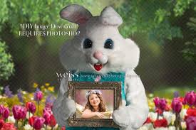 Easter Bunny Holding a Picture Frame Add Your Photo