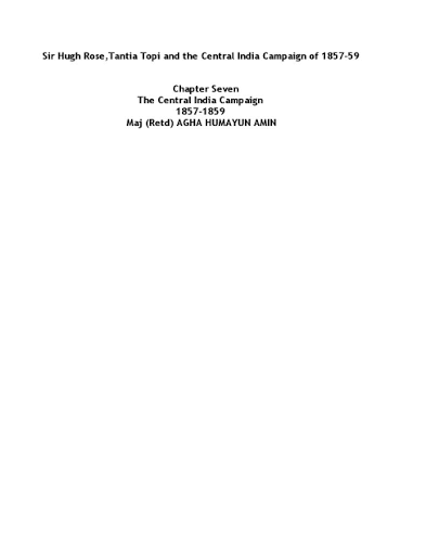 Hugh Rose and the Central India Campaign | PDF | Military | Military Science