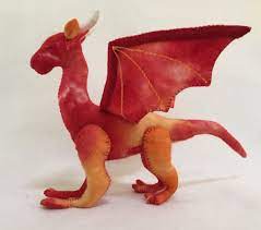 Felt Red Dragon Pure Wool Felt Animals Steiner Toys Waldorf Felt Animals Soft Toy Stuffed Toys Soft Plush Toys Felt Animals Red Dragon Wool Felt
