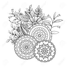 Here are some beautiful free printable rose coloring pages for your kids. Adult Coloring Book Page With Flowers And Mandalas Floral Pattern In Black And White Art Therapy Anti Stress Coloring Page Hand Drawn Vector Illustration Royalty Free Cliparts Vectors And Stock Illustration Image