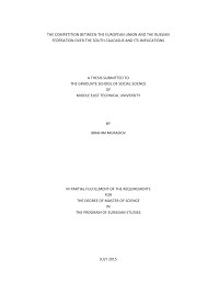 Pdf The Competition Between The European Union And The Russian Federation Over The South Caucasus And Its Implications