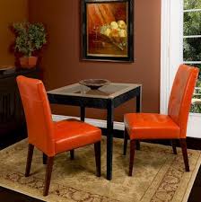 Burnt Orange Dining Room Chairs Burnt Orange Leather Dining Chair Set Of 2 Modern Dining Orange Dining Room Chairs Leather Dining Chairs Dining Chairs