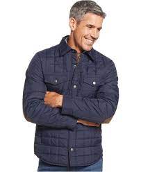 Tasso Elba Quilted Shirt Jacket Coats Jackets Men Macy S Mens Jackets Shirts Shirt Jacket