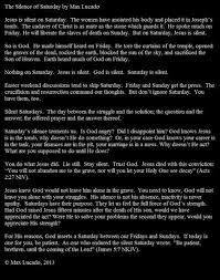 The Body Of The Dead Christ In The Tomb Analysis The Silence Of Saturday By Max Lucado Max Lucado Give Me Jesus Good Saturday