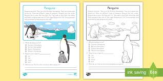 Penguins are interesting, cute and there are so many movement activities and. Kindergarten Penguins Reading Passage Comprehension Activity