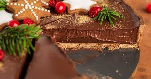 Gingerbread Amaretto Chocolate Tart Lazy Cat Kitchen Recipe Chocolate Tart Vegan Christmas Christmas Desserts