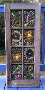 Mosaic Glass Art Done In Old Window Frame Stained Glass Mosaic Window Mosaic Glass Stained Glass Mosaic