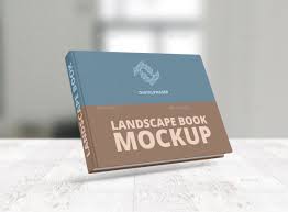 Landscape Hard Cover Book Mockup In 2020 Business Card Mock Up Book Cover Cover