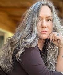 Windblown hair, with natural highlights showing through!