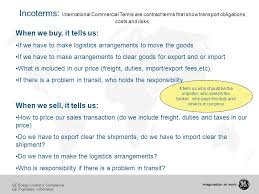Incoterms International Commercial Terms Are Contract Terms