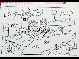 Mewarnai taman bunga ideas for the house sekolah. Cara Menggambar Anak Bermain Di Taman Youtube
