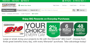*see the credit card's terms and conditions on the online application page. Www Hrsaccount Com Menards Menards Big Card Payment Options