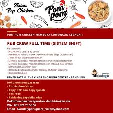 Bank mandiri taspen (bank mantap) ialah anak industri dari pt. Loker Bandung Asian Pop Chicken We Are Hiring F B Facebook