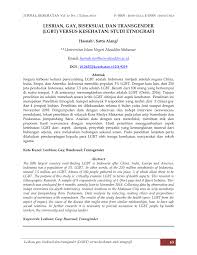 Lesbian, gay, biseksual dan trangender (lgbt). Pdf Lesbian Gay Biseksual Dan Transgender Lgbt Versus Kesehata Studi Etnografi