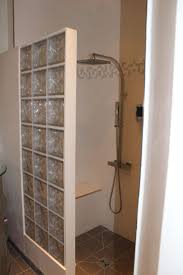 Why settle for a clear glass shower wall. Corner Glass Block Shower