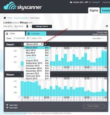 Skyscanner Year View How To Search Flights Prices For The