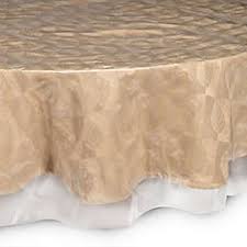 Buy top selling products like salt™ crystal clear tablecloth protector and floral fields laminated tablecloth in natural. Round Vinyl Tablecloths Bed Bath Beyond