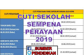 Sekian, semoga perkongsian informasi kali ini iaitu takwim cuti perayaan 2019 memberikan informasi terkini kepada anda semua dan semoga segala urusan kita dalam dunia pendidikan ini sentiasa dipermudahan. Cuti Sekolah Raya Cina 2019 Kpm Perokok W