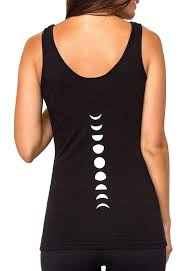 Black And White Tank Top Women S Organic Cotton Black White Yoga Workout Tank Tops Shirts Graphic Tees For Women Black With White Moons Ci12ixquda5 Size Large Yoga Tank Tops Womens Yoga Tops Yoga Shirts