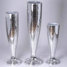 50 Silver Mirror Mosaic Polystone Flower Floor Vase Efavormart Mosaic Vase Mirror Mosaic Trumpet Vase Centerpiece