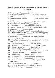 Gerund Or Infinitive Interactive And Downloadable Worksheet You Can English As A Second Language English Teaching Resources English As A Second Language Esl