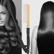Hot combs have been around for centuries as a way to straighten coarse or curly hair. Topwoner Portable Wet Dry Household Hair Straightener With Comb Hot Comb Hair Straightener For Natural Black Hair And Wig Walmart Com Walmart Com
