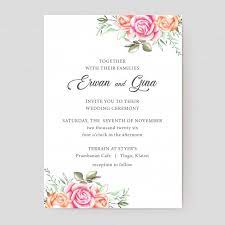 Floral Wedding Invitation Template Card Design
