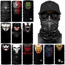 Super Hero Villain Face Mask Cover Multi Function Tube Scarf Snood  Superhero Hat | eBay