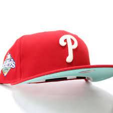 Philadelphiaphillies 2008 World Series 59fifty Fitted Neweracap In Red Glow In The Dark Logo And With Mintunderbrim In 2021 Fitted Hats New Era Fitted New Era Cap