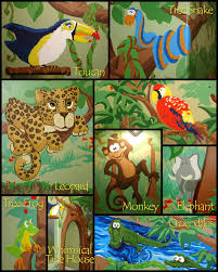 2628 Village Green Beautiful Playhouse With Whimsical Jungle Mural Jungle Mural Animal Mural Mural