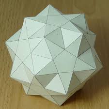 Small Ditrigonal Icosidodecahedron Paper Models Origami Shapes Pattern Paper