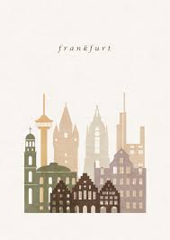 Frankfurt City Prints Minimal Germany Travel Inspired Decor Etsy City Prints Frankfurt Skyline Travel Collage