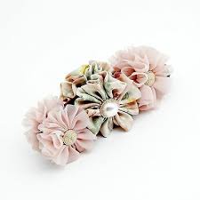 Mesh Fabric Three Flower Banana Hair Claw Banana Clip Accessories Banana For Hair Banana Hair Clips Hair Claw
