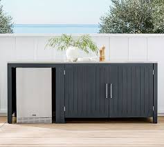 Indio Metal Outdoor Kitchen Refrigerator Double Door Cabinet Slate Pottery Barn In 2020 Outdoor Kitchen Outdoor Kitchen Cabinets Outdoor Refrigerator