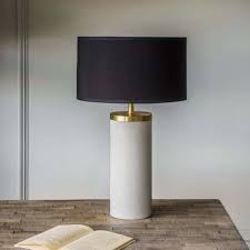 The lamp comes with a round black lampshade with a gold inner. Ernst Marble And Metal Table Lamp Graham Green