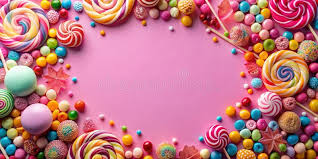 страна сладких наслаждений и сладких снов идеально подходит для любого любителя конфет на розовом фоне генеративный аи Стоковое Изображение - изображение насчитывающей пинк, конфета: 323834937