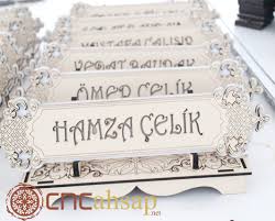 Dekoratif Lazer Isimlik Isleme Decorative Laser Naming Lazer Kesim Ahsap Ahsap Isleri Cnc
