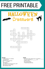 New available free printable halloween crossword puzzles. Halloween Crossword Puzzle Free Printable With Or Without Word Bank
